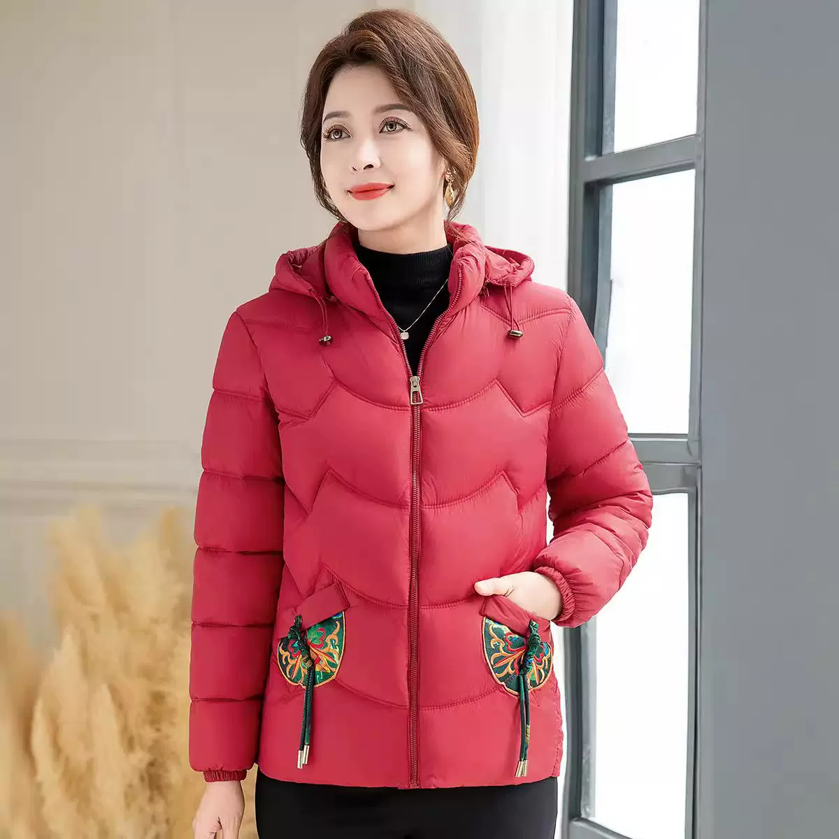 国风棉服新款棉衣批发中老年秋冬外套中年女装妈妈冬装连帽棉服女