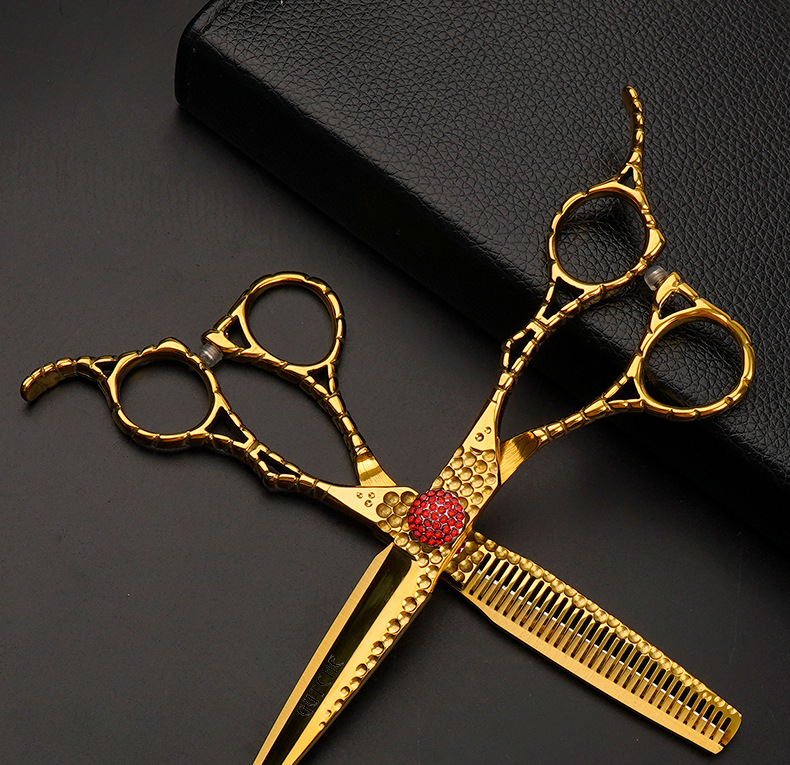 Ciseaux de coiffure professionnels gold ruby et effileurs_voghion.com