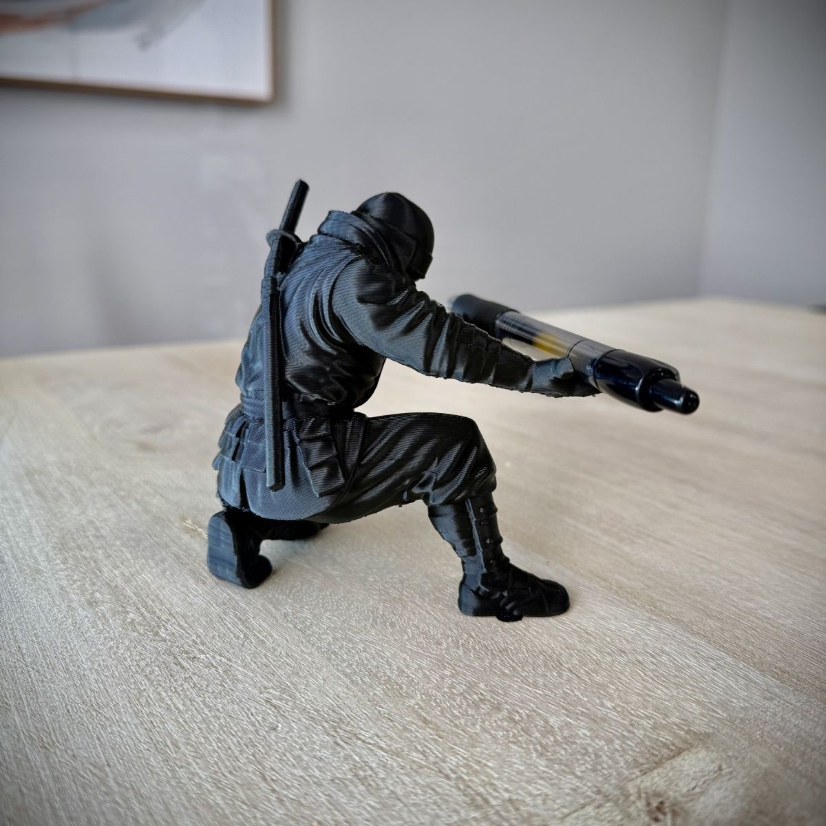 Ninja impresión adornos impresión 3D hecha a mano estante de bolígrafo papelería almacenamiento bolígrafo personalidad mesa creativa decoración image 3