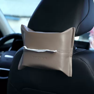 Creative high-grade car tissue box fashion Seat car hanging car paper box armrest box car decoration (Car tissue box/set) - car-curry