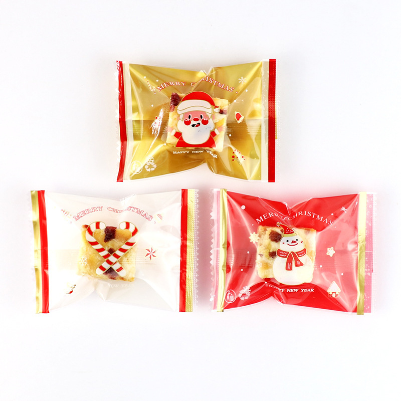Bolsa de embalaje de Navidad transfronteriza Amazon bolsa de dulces para hornear copo de nieve bolsa de cordón de alimentos crujientes bolsa de cordón de fruta segura