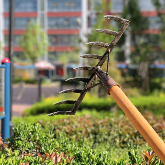 Thickened agricultural rake multi-tooth rake multi-functional 7-tooth manganese steel rake iron rake rake multi-tooth rake garden rake