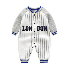 嬰兒連體衣保暖純棉春秋冬睡衣新生男寶寶夾棉哈衣爬服秋裝衣服