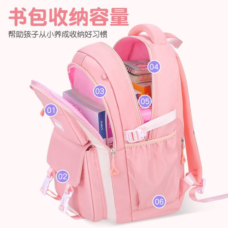 見た目もかわいくてカレッジ風の軽量背骨保護・負担軽減リュック 小学生女子1・2・3～6年生用|undefined