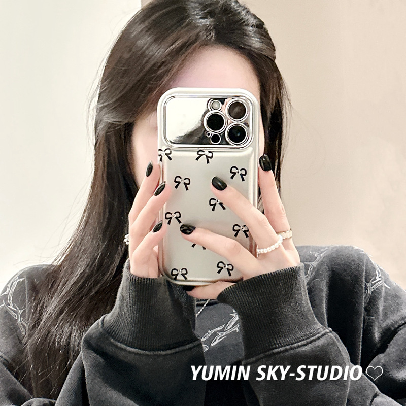 Minimalist ins bow suitable for iPhone 14 promax Apple 15 phone case 12 new soft 13 premium feel_voghion.com