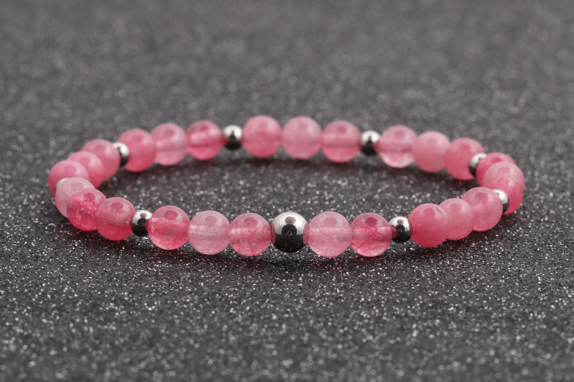 Europa y los Estados Unidos transfronterizos 6MM ojo de tigre ágata línea elástica cuentas pulseras pulseras granada brazalete de regalo para hombres y mujeres