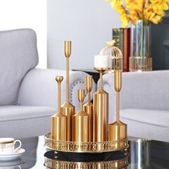 European-style candlestick set of six, metal home furnishing wedding props, candlesticks, home soft furnishing gifts, handicrafts, decorative pieces