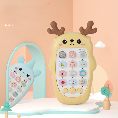 Children's Music Phone Toy for Boys and Girls, Phone with Bite-Proof Music and Light, Montessori-style Baby Phone, 0-3 Years Old, Early Education Phone
