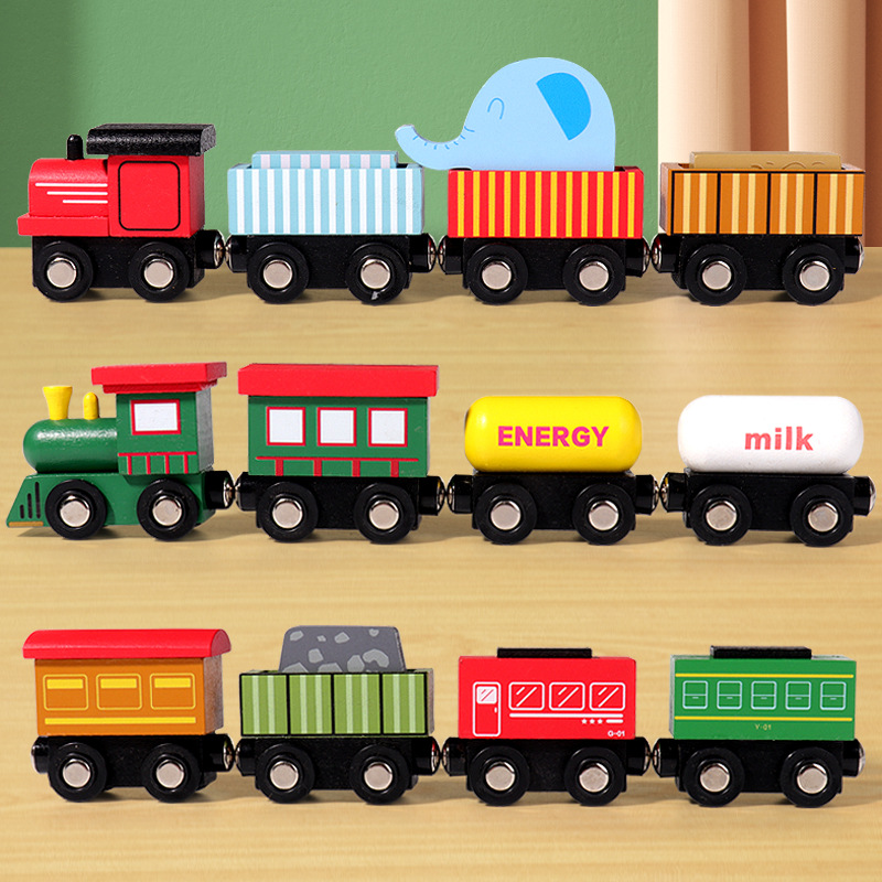 wooden children's magnetic toy railed