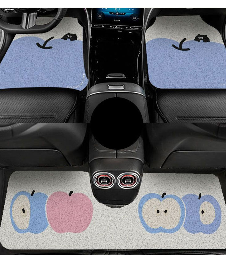 Cute cartoon cuttable silk loop floor mat, dirt-resistant, anti-fouling, wear-resistant, easy to maintain, car interior foot mat, decorative car mat