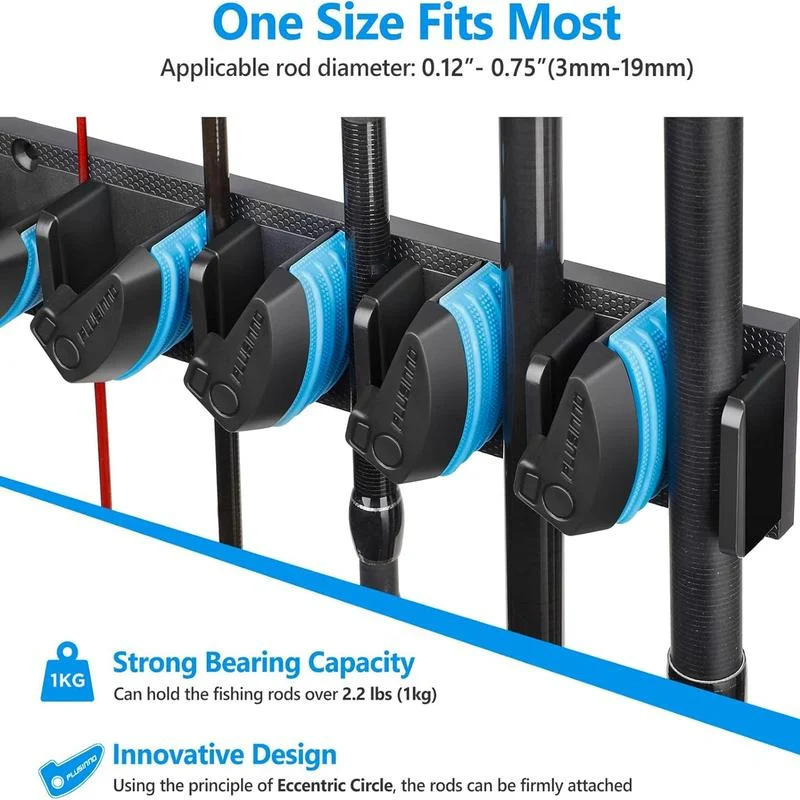 Amazon's Best-Selling Fishing Rod Rack Garage Wall-Mounted Fishing Rod Holder Set Cross-Border New Product