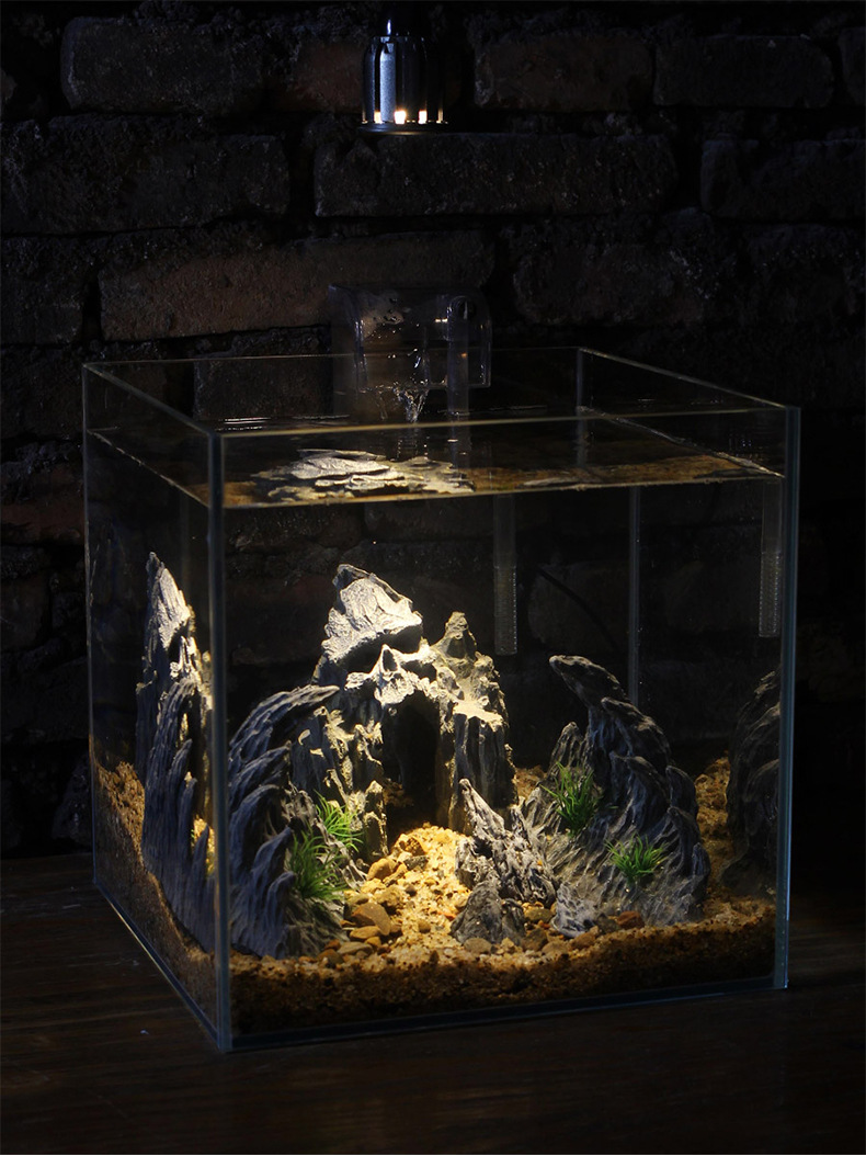 Tanque de peces simulación resina qinglongshi Canyon paisajismo piedra rocalla decoración acuario Valle paquete