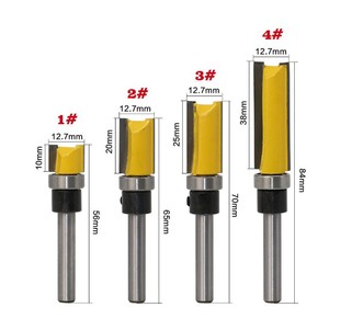 4PC1/4 handle imitation straight knife trimming knife 1/4*12.7*10 20 25 38mm yellow trimming engraving machine knife