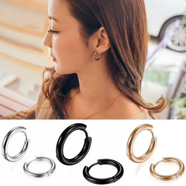 Stainless steel wire earrings simple personality earrings manufacturers for titanium steel earrings European and American circle earrings spot wholesale