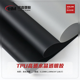 TPU soft high elastic frosted semi-permeable film solid black environmental protection tpu film transparent high elastic raincoat packaging film