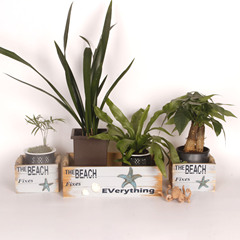 アマゾンの客間装飾花卉鉢植え栽培器の置物田舎農舎標識国境を越えた木造工芸品の装飾
