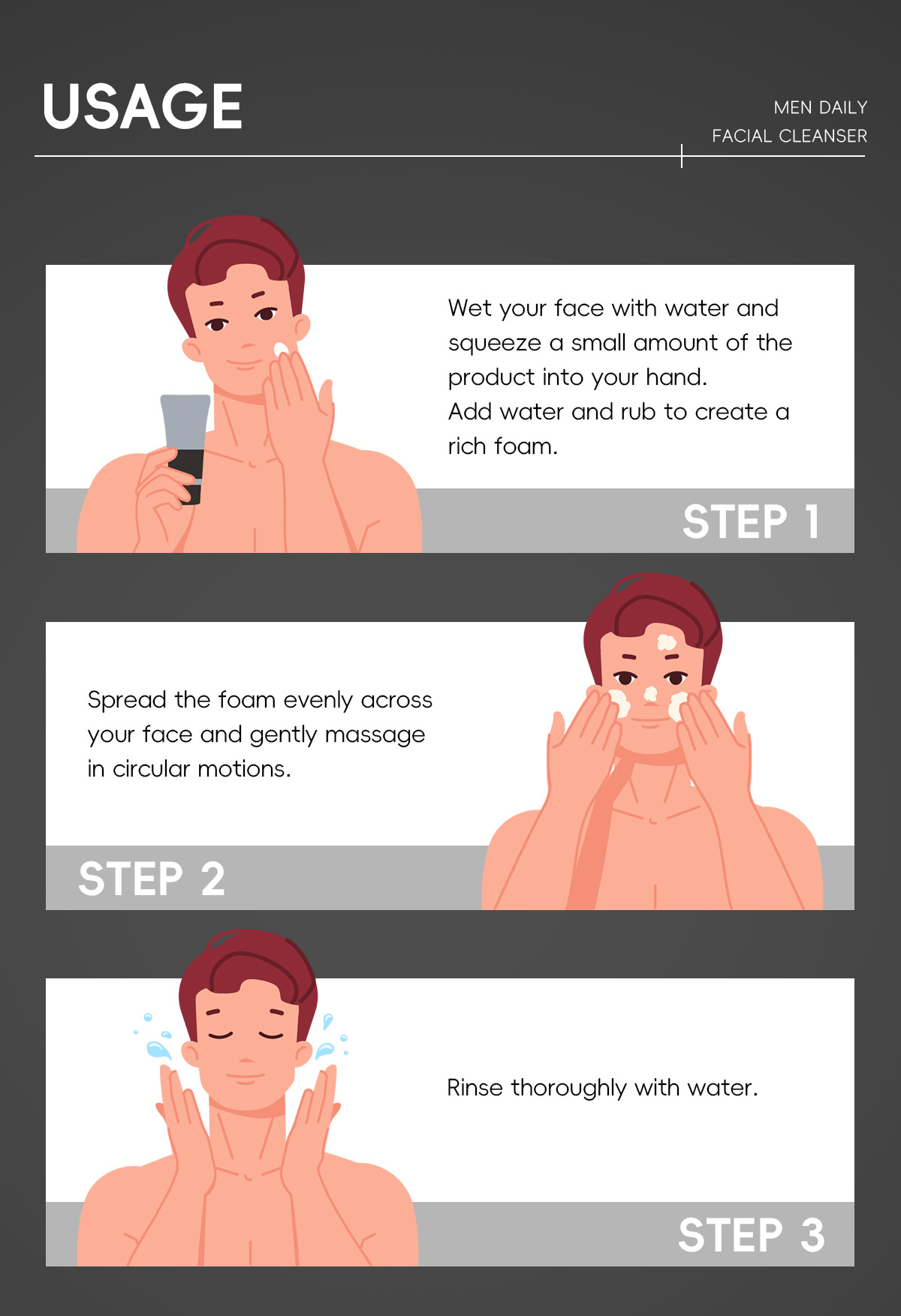 The new cross-border product LAIKOU Men's Facial Cleanser 50g refreshing facial Cleanser is in stock for facial cleansing, hydrating and moisturizing undefined