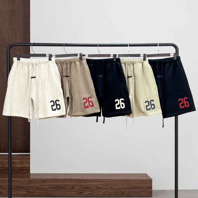 Summer 2026 men's loose-fitting fleece-lined essentials casual sports high street fog sub-line couple's American style shorts Summer 2026 men's loose-fitting fleece-lined essentials casual sports high street fog sub-line couple's American style shorts