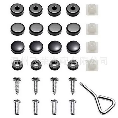 美洲车牌框配件 美规车牌架螺丝配件 美国车牌螺丝卡扣配套