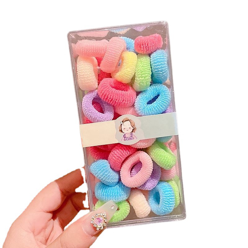 Banda para el cabello para niños cuerda para el cabello accesorios para el cabello no lastiman el cabello cuerda para el cabello anillo de toalla de color cuerda para el cabello de alta elasticidad