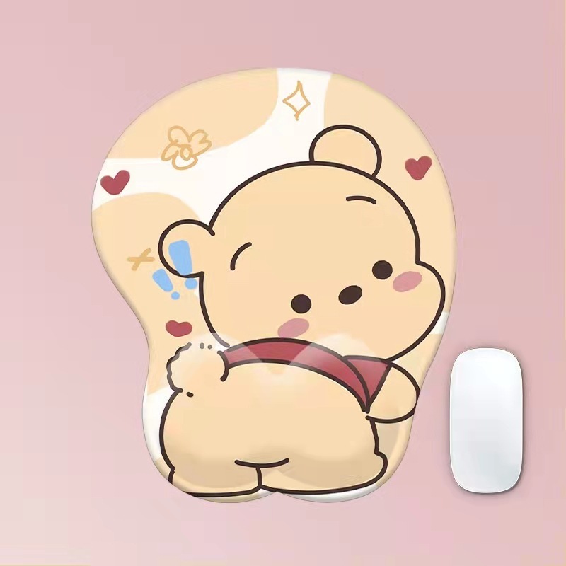 かわいい漫画風パチャ犬とクマのシリコン製マウスパッド、オフィスや家庭用、高品質、手首を保護するキーボードハンドレスト|undefined