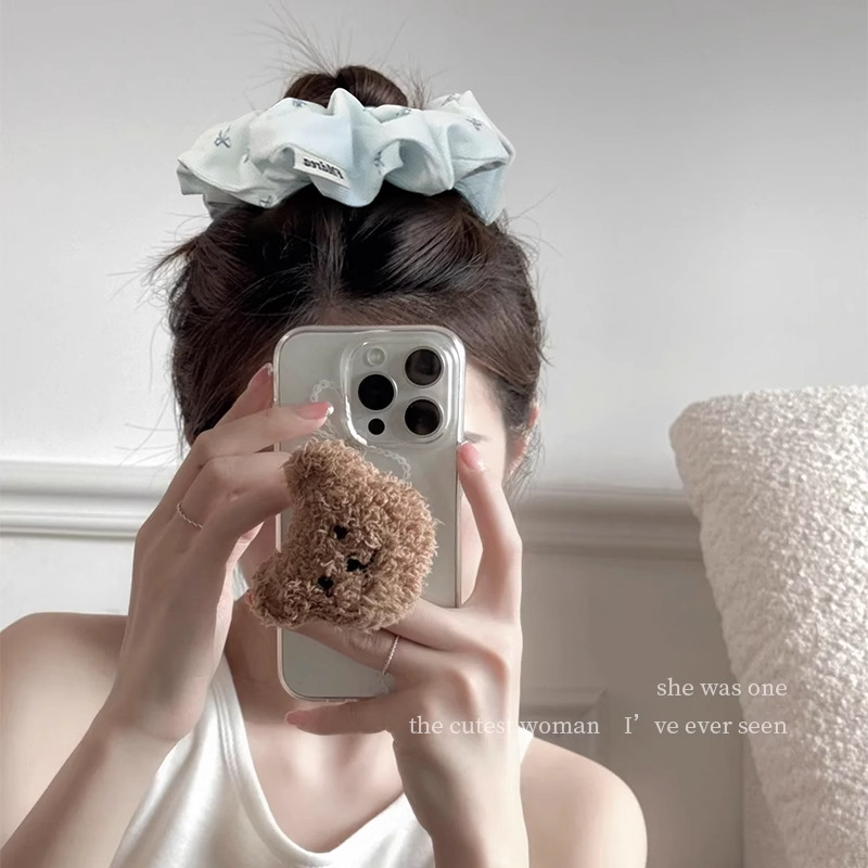 Arco de encaje anillo de cabello de intestino grueso mujer alta sensación de cabello azul marino cuerda bola cabeza de cabello medio atado cabello flores adornos de cabello cuerda