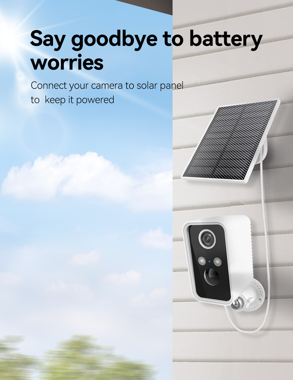 Grenzüberschreitende Solar-Überwachungskamera für Innen- und Außenbereiche mit hoher Auflösung, Nachtsicht, Plug-and-Play, drahtlos, ferngesteuert, WIFI