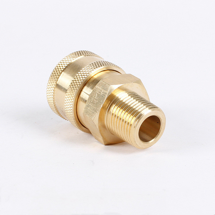 高压清洗机全铜接头G1/4快插M14平口高压洗车水枪连水管快速接头