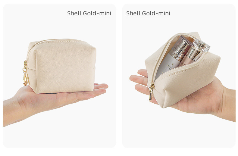 Cross-border Dopamine PU Leather Makeup Storage Octagonal Small Square Bag Simple Solid Color Gift Cosmetic Bag