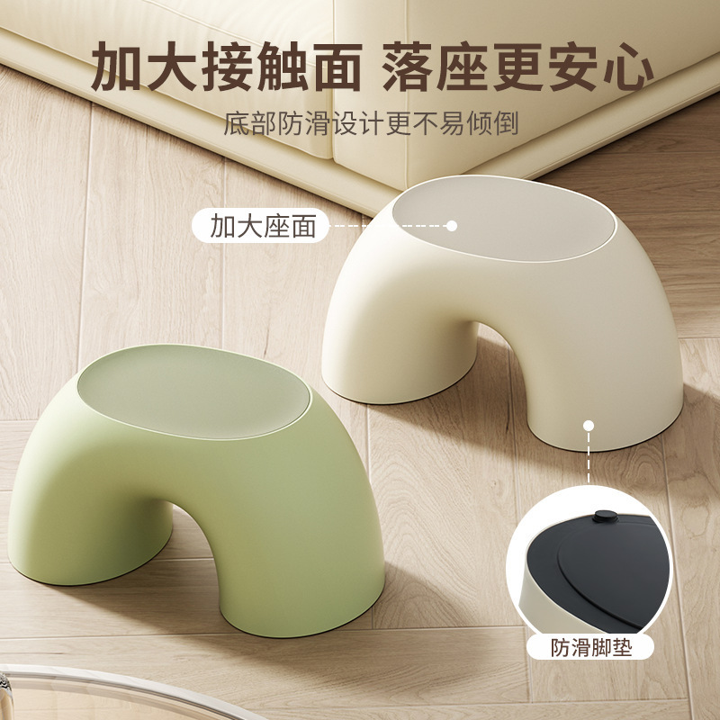 北欧风可爱彩虹塑料小凳子结实加厚宝宝矮凳网红家用客厅茶几板凳|undefined