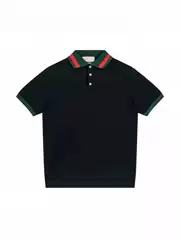 Test Version 2024 Summer New g Family Short-sleeved Red and green Stripesd Collar Embroider Double g Overcome Correct Version g Home polo Shirt