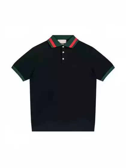 Test Version 2024 Summer New g Family Short-sleeved Red and green Stripesd Collar Embroider Double g Overcome Correct Version g Home polo Shirt