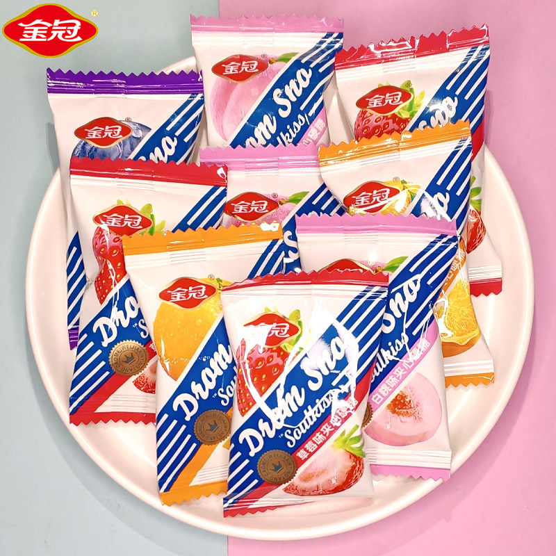 Golden Crown Fruit Candy Multi-Flavor Mixed Tangerine Peel Candy Plum Candy Front Desk Hotel Barbecue Shop Hospitality Candy Small Hard Candy