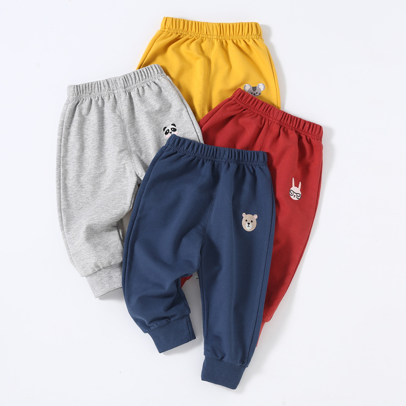 Baby pants, thin pure cotton sweatpants, suitable for spring and autumn, casual long pants for babies to wear outside in autumn and winter.