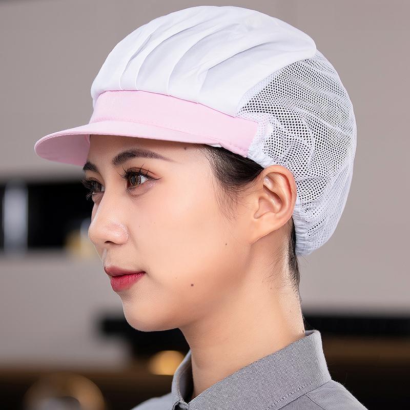 Taller de fábrica de alimentos transfronterizos sombrero de trabajo fábrica de catering comedor cocina sombrero de cocinero a prueba de polvo a prueba de aceite malla de ventilación