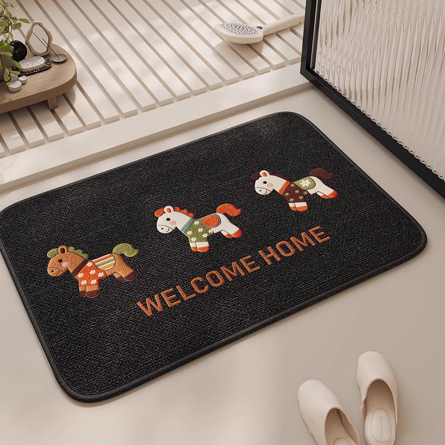 Cartoon Dachshund Dog Bathroom Floor Mat, Toilet Non-Slip Mat, Bathroom Water-Absorbent Anti-Splash Carpet, Sari Hemp Floor Mat
