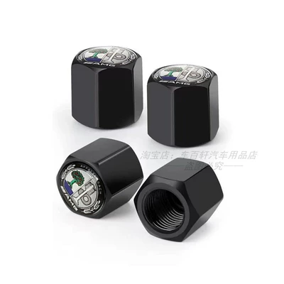 valve caps, exterior modification – valve - aluminum-alloy-black-colorful-apple-tree-4-pieces