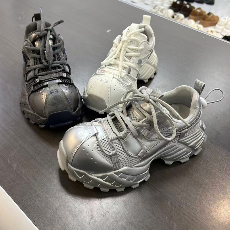 【Gexi Trendy Shoes】Thick-Soled Dad Shoes 2026 Spring New Style Patchwork Sneakers Running Shoes Women's Breathable Shoes