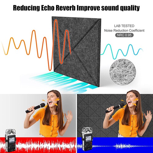 Hexagonal polyester fiber wall sticker living room background wall soundproof felt kindergarten piano room self-adhesive felt soundproof board