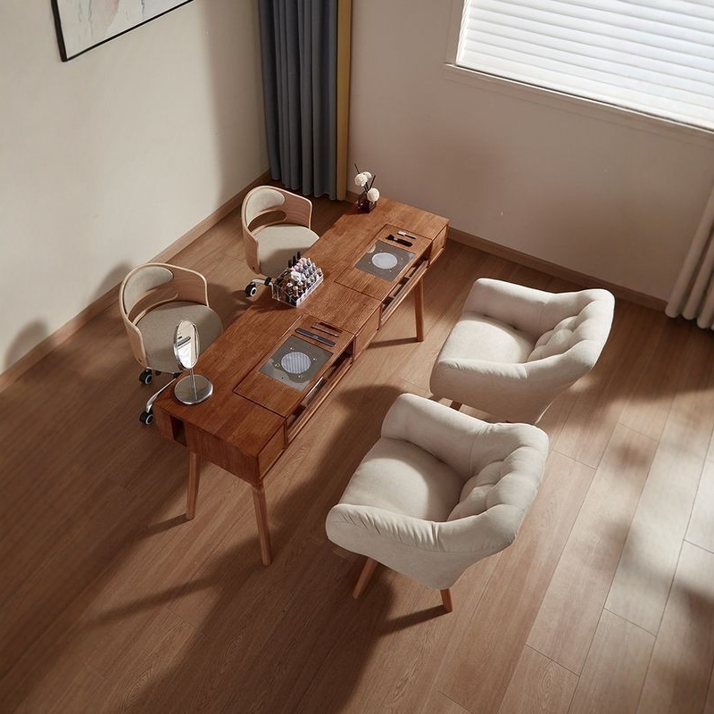 Japanese retro storage system from natural wood for boxes