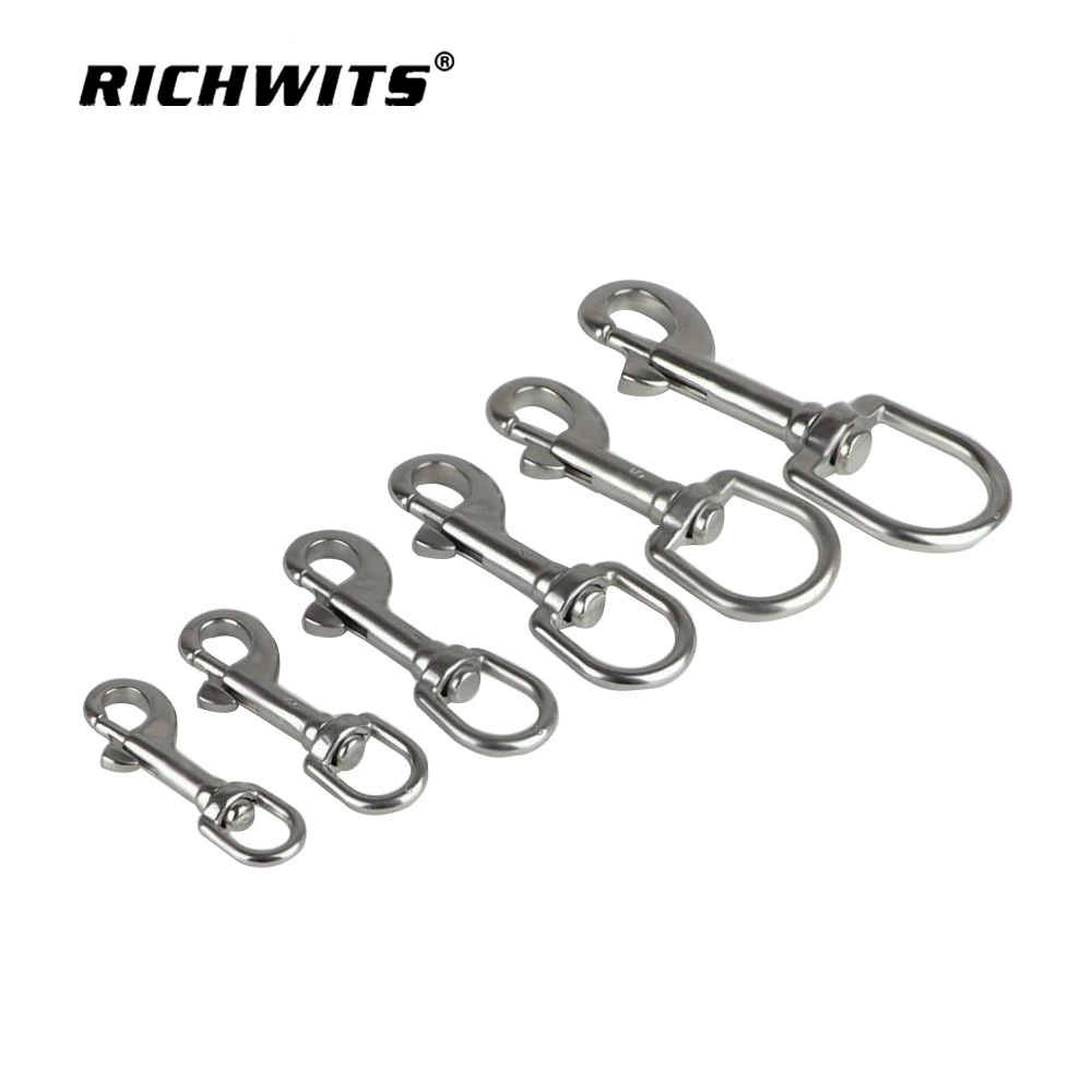 Zhibo Металл RICHWITS нержавеющая сталь 316 овальное кольцо крюк с одной головкой вращающийся пружинный Крюк Дайвинг крюк