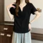 短袖显瘦口袋百搭女夏装