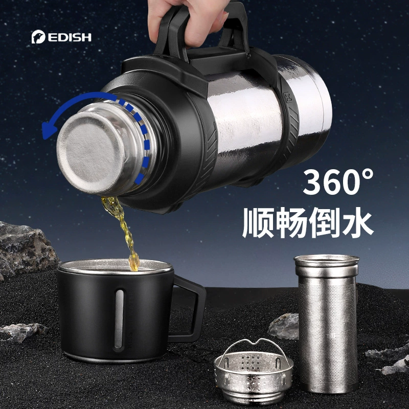 Thermos for traveling, capacious handheld teapot for home use