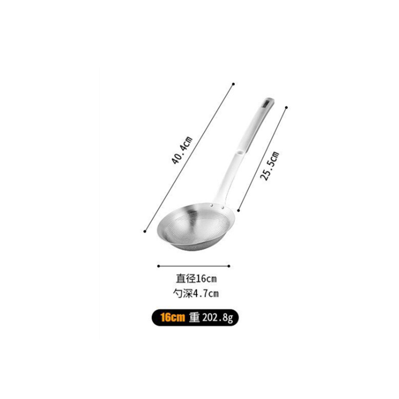 304 de acero inoxidable gran colador engrosado mango largo fideos cuchara olla caliente picante caliente frito drenaje grueso agujero cuadrado mango colador