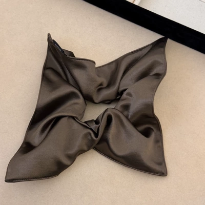 Glossy Hair Tie, Retro Versatile | Saç üçün rezinlər - hair-tie-brown