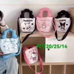 新しいサンリオのかわいいレディースショルダーバッグ、見栄えの良い大容量収納バッグ、多用途のポータブルバケットバッグ