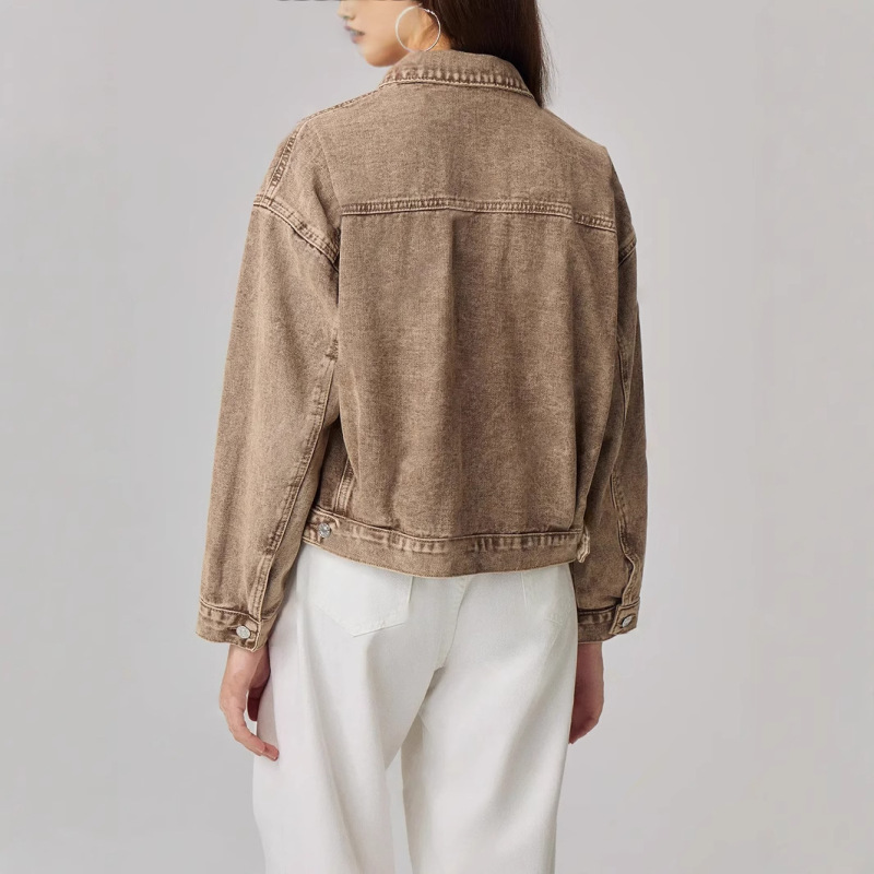 先行販売-15826 # Amazon越境貿易婦人服ヨーロッパとアメリカのINSファッション多用途で個性的なショートデニムジャケット|undefined