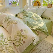 全棉斜纹加厚被套单件单人宿舍学生条纹150x200花卉纯棉被罩