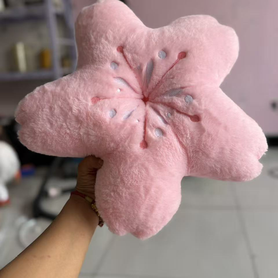 Pink Cherry Blossom Cushion, Cherry Blossom Pillow, Double-Sided Embroidered Flower Sofa Cushion, Office Chair Cushion, Gift Dropshipping