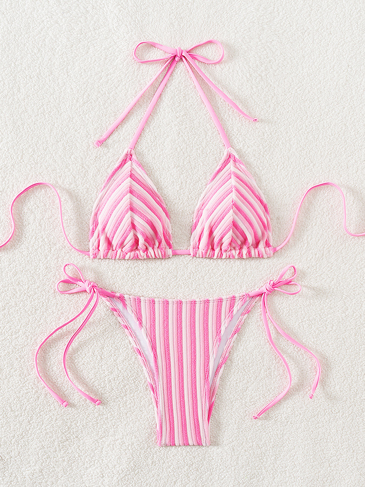 100g Weight Sexy Feel Of Sensation Bikini Panties Style Polyester Fabric Type Swimming Pool, Beach Occasion Stripe Pattern Women's Gender Women's Stripe Bikinis Swimwear 43